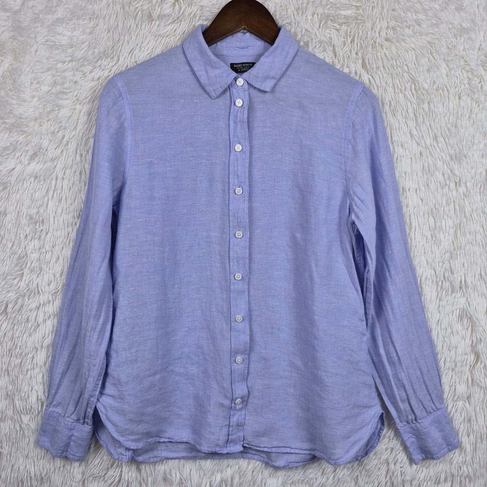 J.Crew Baird McNutt Irish Linen Wren Slim Fit Shirt Blue BY685 Size 6
